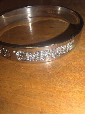 9" LFL Star Wars Rhinestone Galactic Empire Bangle Bracelet Silver-T 1/2" Wide